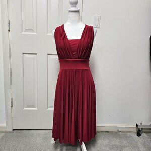 Burgundy Fit and Flare Dress